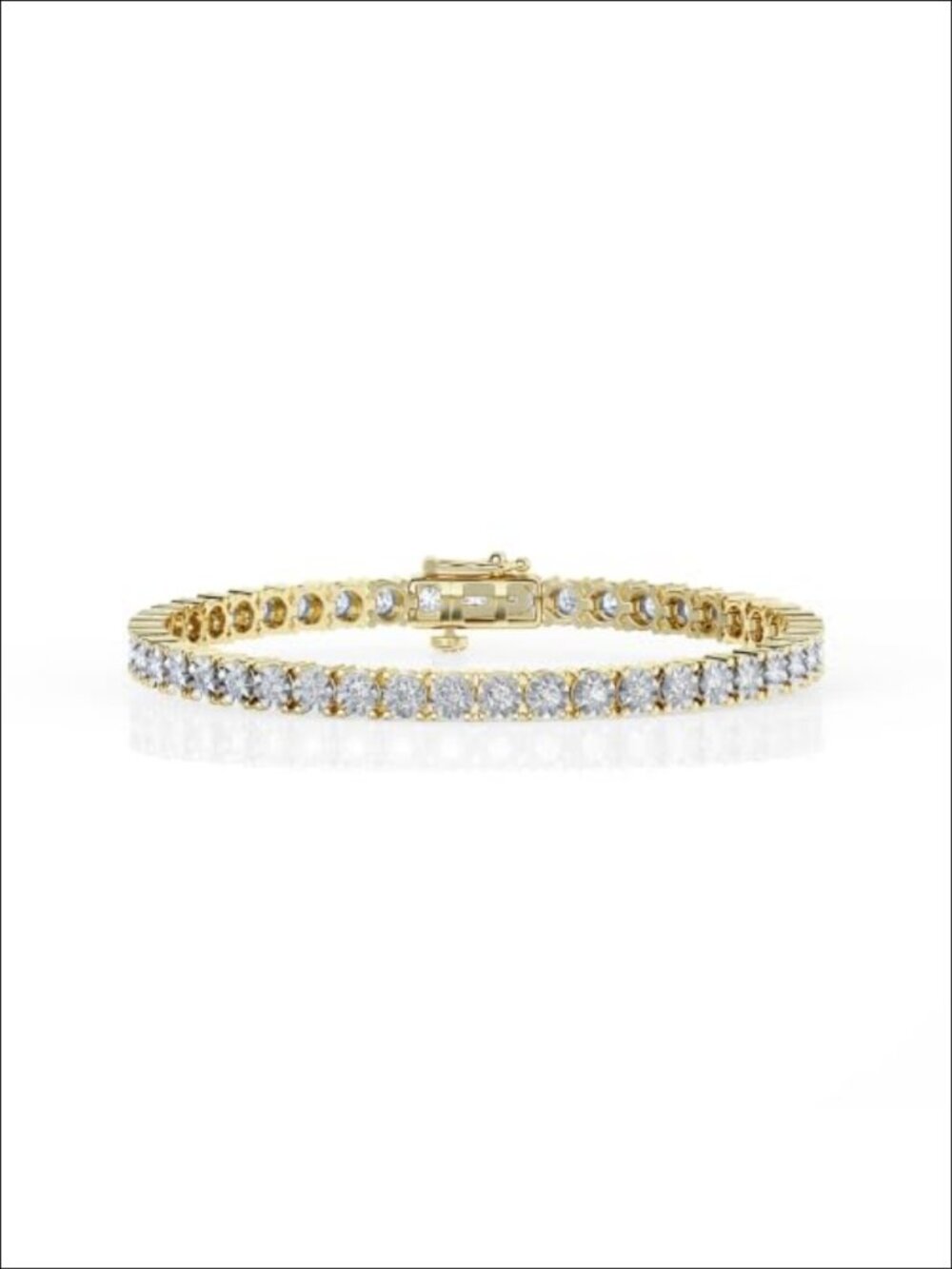 14K Yellow Gold Plated Sterling Silver Lab Grown Diamond Tennis Bracelet 2CTW
